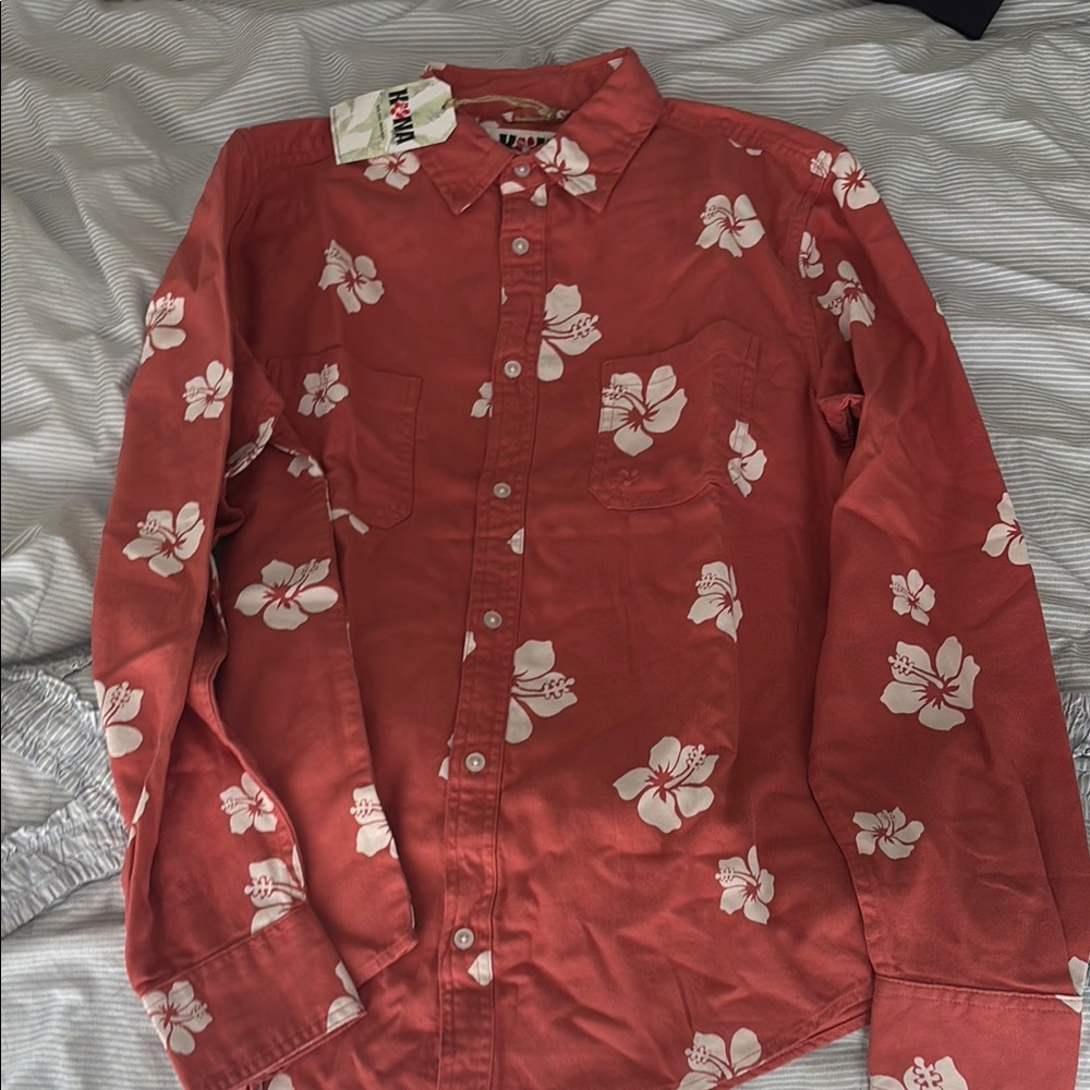 Floral Red Men's Shirt - never worn